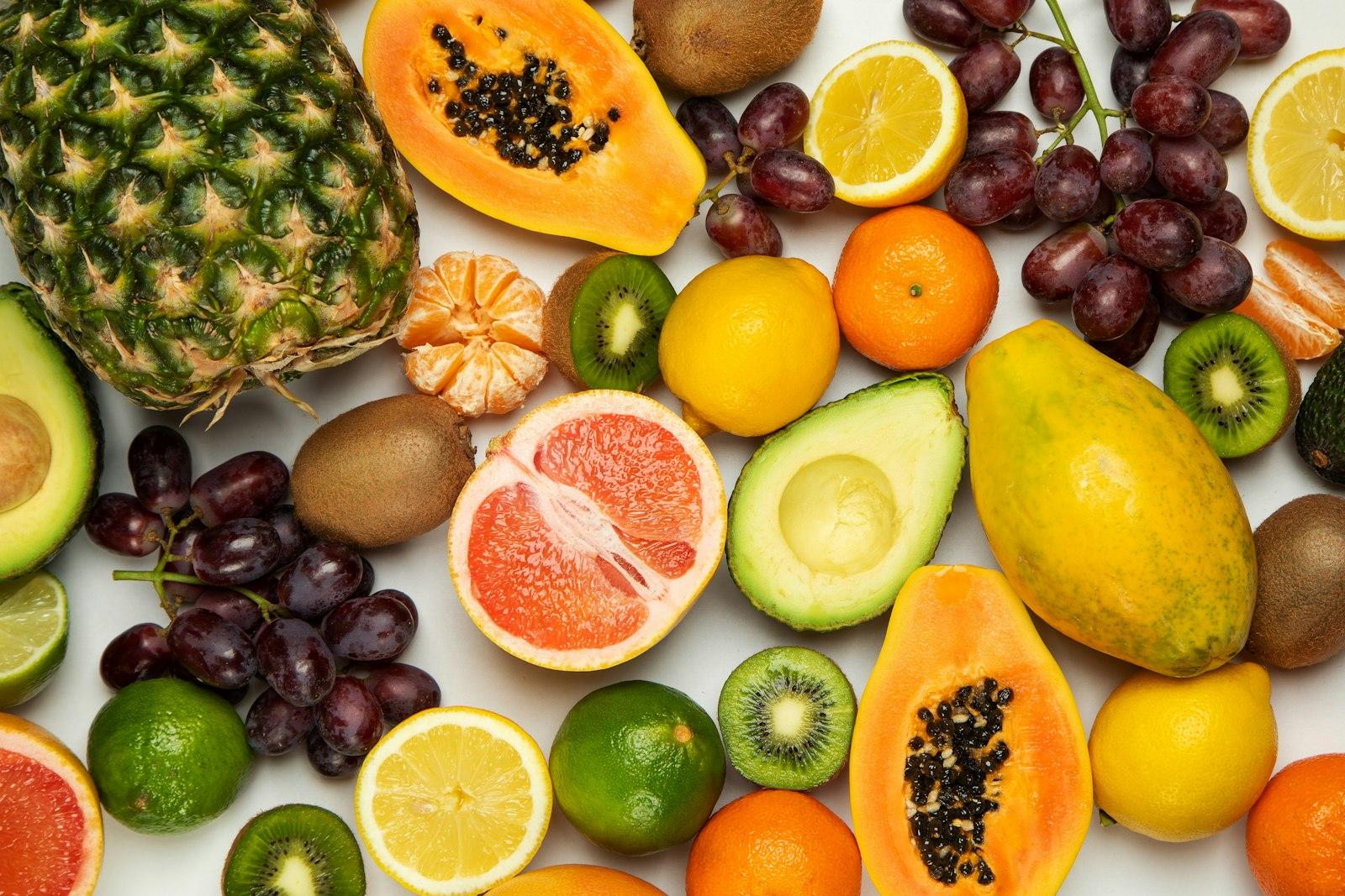 A fresh spread of tropical fruit